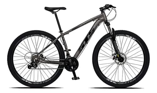 Bicicleta GTS Dexter Aro 29 24 Marchas Freio a Disco Quadro 21 Grafite e Preto