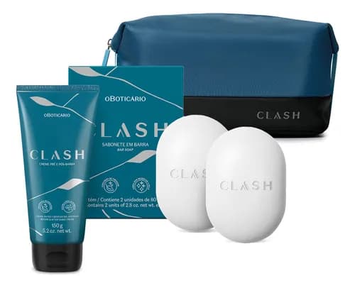Kit Clash Pré e Pós-Barba com Sabonete e Nécessaire