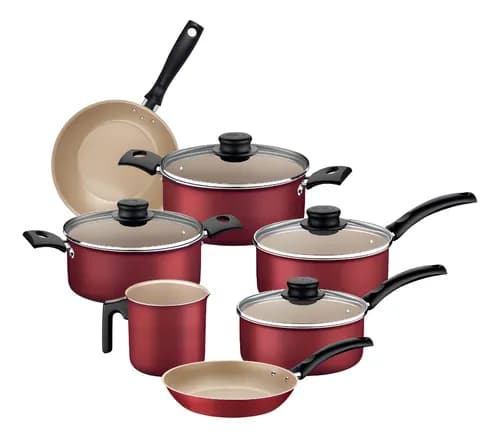 Jogo de Panelas Tramontina Turim 7 Peças Vermelho