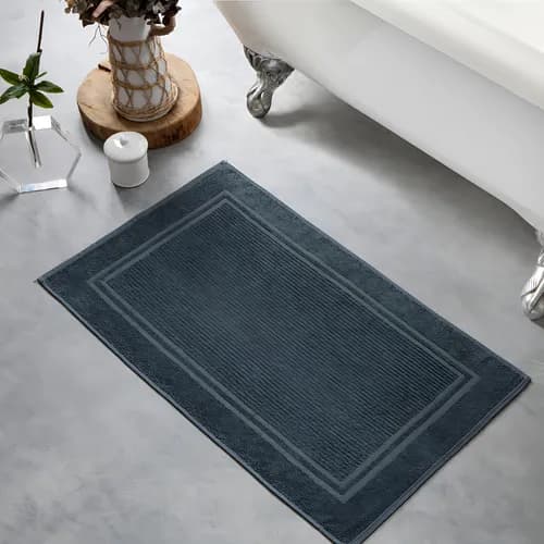 Kit 6 Tapetes de Algodão para Banheiro Casa Linda Cinza 50x80cm