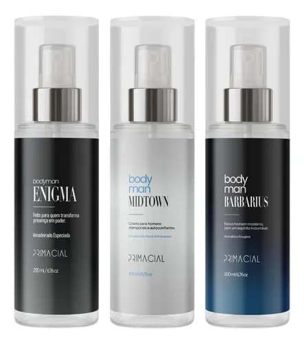 Kit Body Splash Masculino Primacial Barbarius + Enigma + Midtown 200ml (3 un.) com cupom