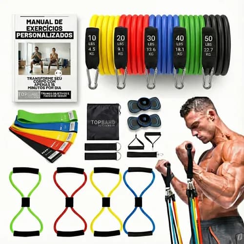 Kit Fitness 20 Itens Treino em Casa Topsand Activewear