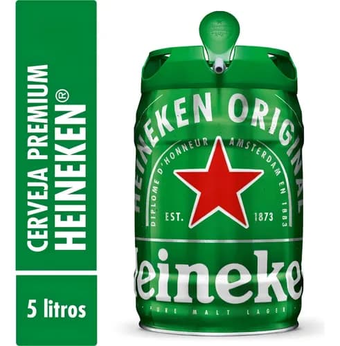 Barril de Cerveja Heineken 5 Litros por R$ 63 com cupom CONVOCA