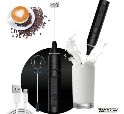 Mixer Elétrico Portátil 2 em 1 Recarregável USB com 3 Velocidades Woosh