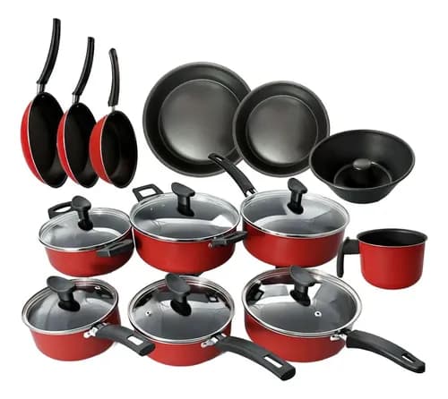 Jogo de Panelas Imperial Rojo 13 Peças Antiaderente por R$ 215 (cupom PARACASA)