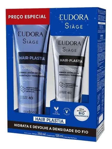 Kit Eudora Siàge Hair Plastia Shampoo + Condicionador em Oferta