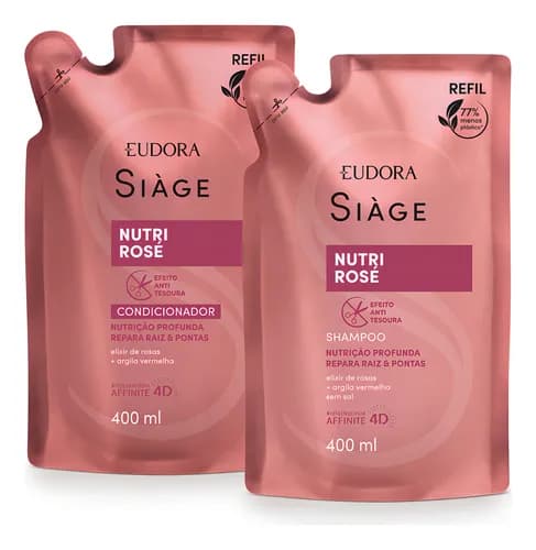 Kit Refil Siàge Nutri Rosé Shampoo e Condicionador Eudora