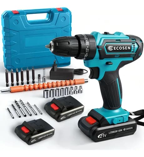 Parafusadeira Furadeira Sem Fio 21V com 2 Baterias