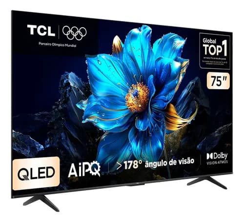 Smart TV TCL 75P7K 75" QLED 4K Google TV Dolby Vision/Atmos por R$ 3.833 no Pix (cupom CASASBAHIATV)