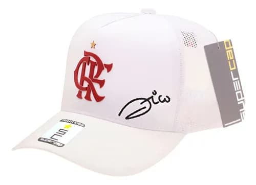 Boné Flamengo Aba Curva Licenciado Ajustável Zico Branco por R$ 56 (com cupom)