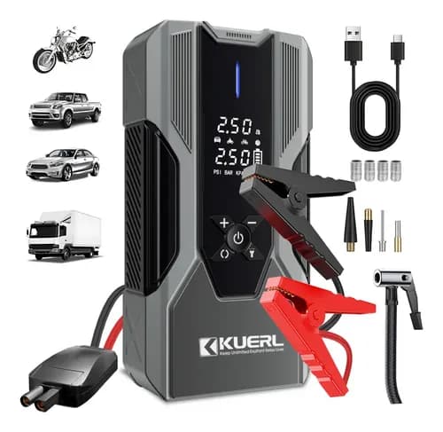 Auxiliar de Partida 1500A com Compressor de Ar Portatil War Shark para Carro