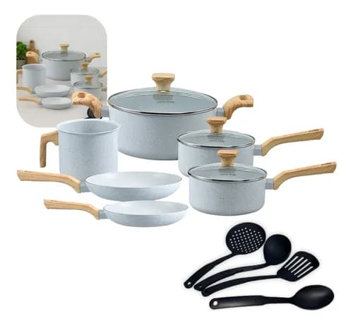 Jogo de Panelas Indução Mimo Style Cerâmica 10 Peças