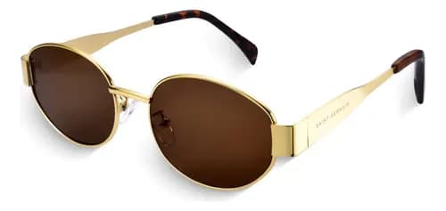 Óculos de Sol Oval Feminino Saint Germain Capri Marrom por R$ 54,76 no Pix (cupom MODANOML)