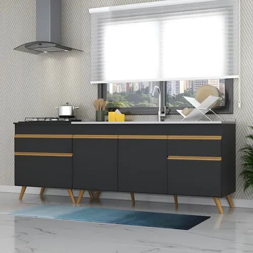 Kit Balcão Cozinha Veneza Multimóveis MP2073 150cm e 70cm