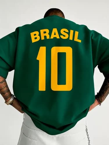 Camiseta Oversized Brasil Copa 2026 Hexa Over - Torcida e Streetwear