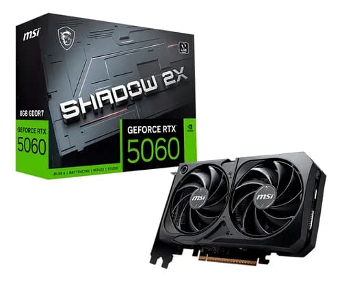 Placa de Vídeo MSI GeForce RTX 5060 8GB GDDR7 Shadow 2X OC (128-bit) com cupom