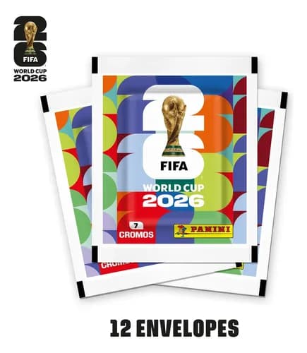 Kit 12 Envelopes (84 Figurinhas) Copa do Mundo 2026 Panini + Cupom PARAVC (na compra de 2)