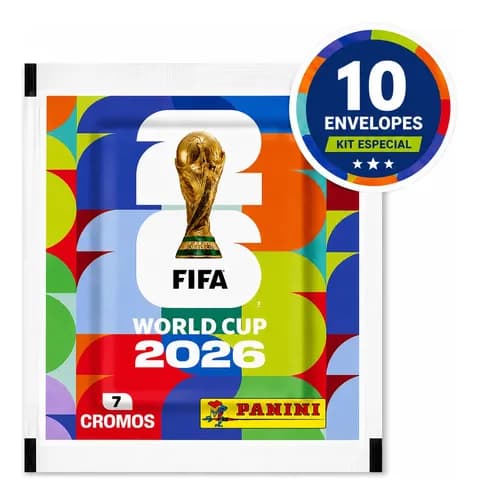Kit 10 Envelopes (70 Figurinhas) Copa do Mundo 2026 Panini por R$ 68,72 com cupom