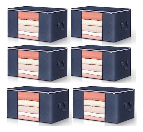 Kit 6 Sacos Organizadores de Roupa e Cobertor Dobrável