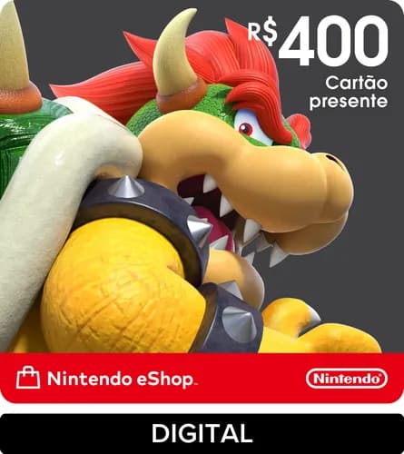 Cartão Presente Nintendo eShop Digital R$ 400 por R$ 280