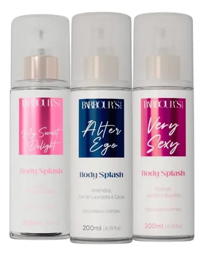 Kit 3 Body Splash Barbour's Beauty Delight Very Sexy Alter Ego