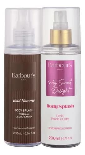 Kit Casal Body Splash Barbour's 200ml (Bold Homme + My Sweet Delight) por R$ 71,01 no Pix