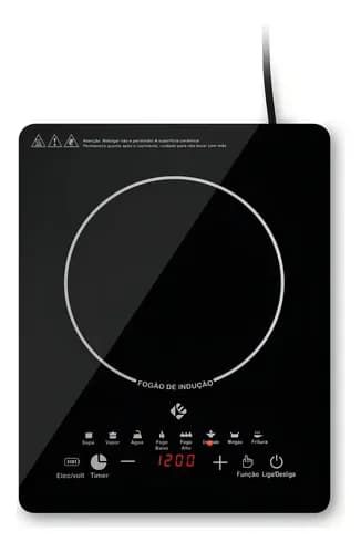 Cooktop de Indução Portátil 1 Boca com Trava de Segurança e Painel Touch por R$129,55