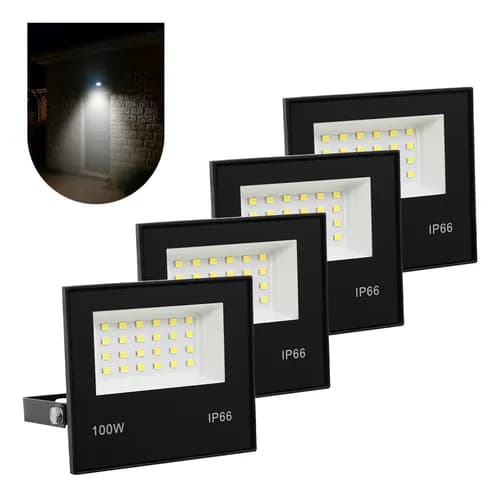 Kit 4 Refletor Led 100w Holofote Bivolt Prova D'água