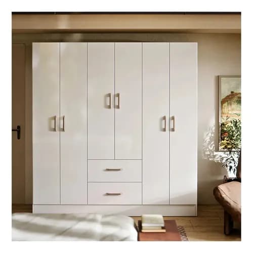 Guarda Roupa Casal 6 Portas Jamaica Branco