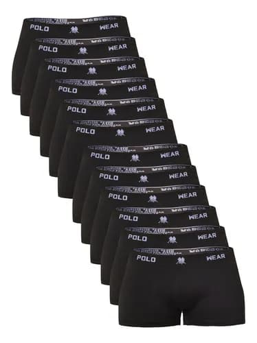 Kit 12 Cuecas Boxer Polo Wear Masculino Microfibra