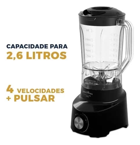 Liquidificador Britânia Diamante 1100 2,6L Preto 4 Velocidades