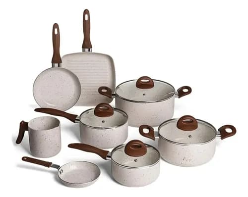 Jogo de Panelas Brinox Ceramic Life Smart Plus 8 Peças