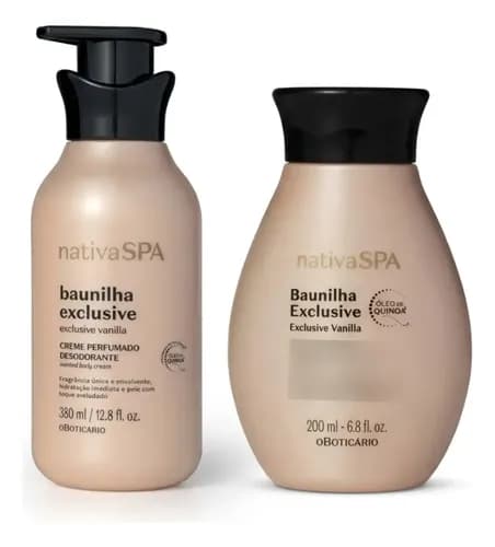 Combo Baunilha Exclusive Nativa SPA (Creme 380ml + Oleo 200ml) por R$123