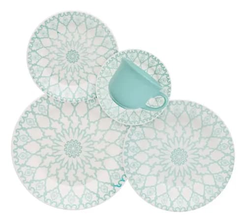 Aparelho de Jantar e Chá Donna Mandala Oxford 20 Peças