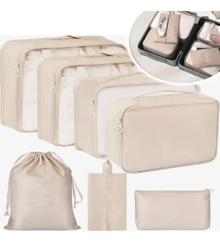 Kit 7 Organizadores de Mala para Viagem (Necessaires) por R$ 29,94