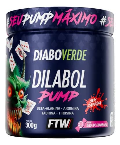 Dilabol Pump Pré Treino Diabo Verde 300g Bala de Framboesa