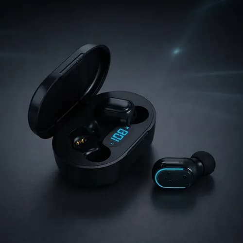 Fone de Ouvido Bluetooth Intra-Auricular com Visor LED