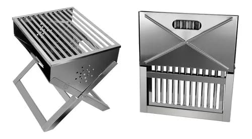 Churrasqueira de Inox Dobrável Portátil a Carvão por R$ 127 no Pix (Cupom OFFMELI)