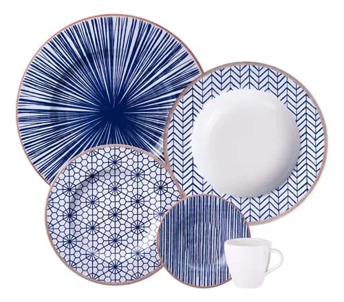 Aparelho de Jantar Tramontina Abstratta 20 Peças em Porcelana com Cupom PARACASA