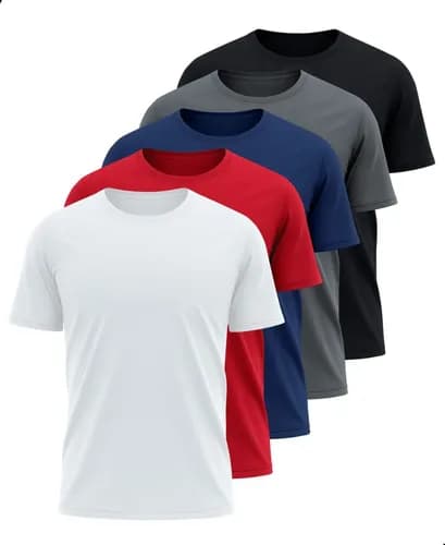 Kit 5 Camisetas Básicas Masculina Dry Fit Lisa Tradicional