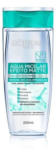 Agua Micelar L'Oréal Paris Efeito Matte 5 em 1 200ml por R$ 33