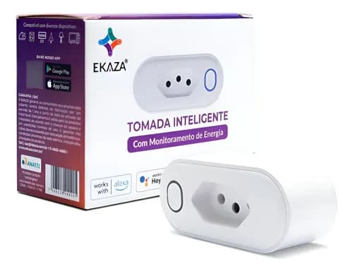 Tomada Inteligente Ekaza 16A Wi‑Fi (Alexa/Google) por R$ 37,90 no Pix