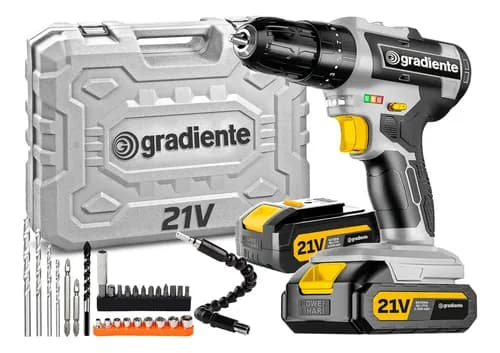 Parafusadeira Furadeira de Impacto 21V Gradiente GPB21VX com 2 baterias e maleta por R$ 153 no Pix
