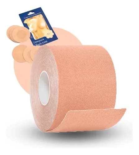 Sutiã Adesivo Levanta Seios (Fita) + 10 Protetores de Mamilos por R$ 19,90
