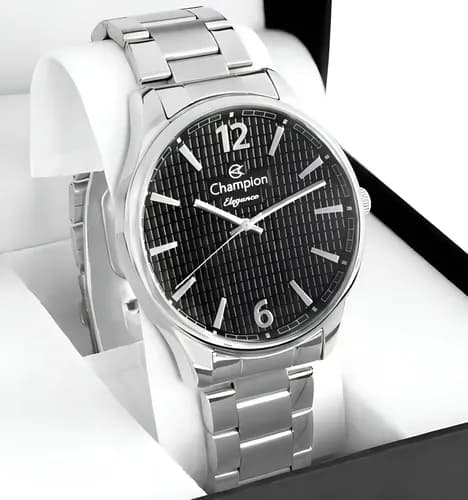 Relógio Masculino Champion CN27670T Prateado com Fundo Preto 5 ATM por R$ 135 (cupom)