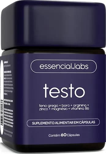 Testo Essencial Labs 60 Cápsulas - Feno Grego, Boro, Arginina e Zinco