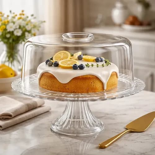 Boleira/Prato Gourmet Ruvolo 32cm em Vidro com Tampa Plástica + Cupom 7% OFF