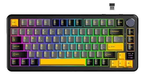 Teclado Mecânico Sem Fio Attack Shark X85 Pro 75% com Tela TFT (Tri-Mode) - à vista
