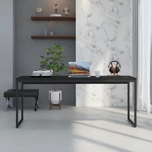 Mesa para Escritorio Diretor 1,80m Dynamica Preto Onix Estrutura Preta (Pix com Cupom)