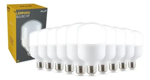 Kit 10 Lâmpadas LED Bulbo 20W E27 6500K Bivolt (Branco Frio) + Cupom AVANT25